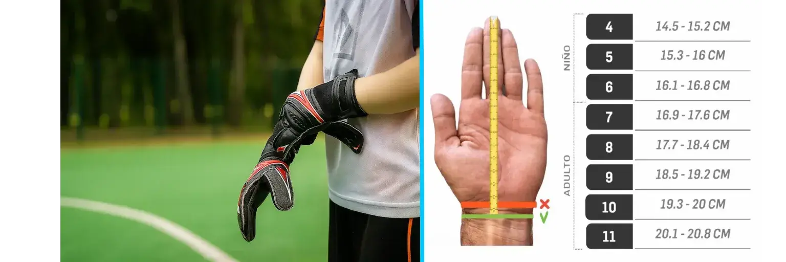 Portero se pone unos guantes